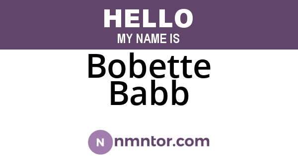 Bobette Babb