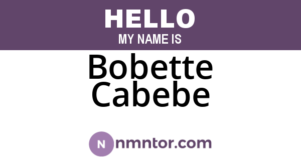 Bobette Cabebe