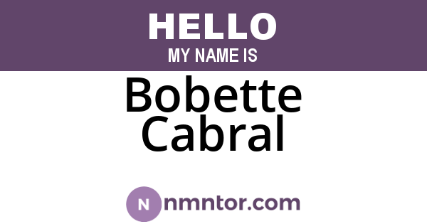 Bobette Cabral