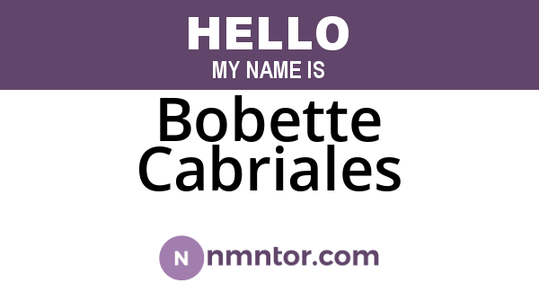 Bobette Cabriales