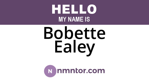 Bobette Ealey