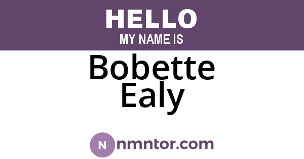Bobette Ealy