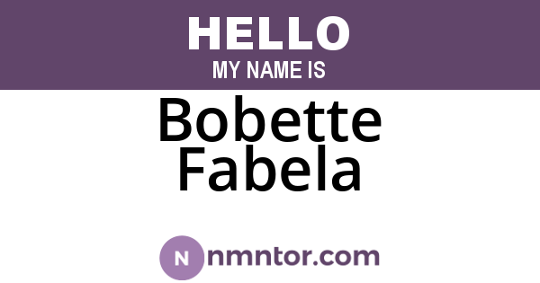 Bobette Fabela