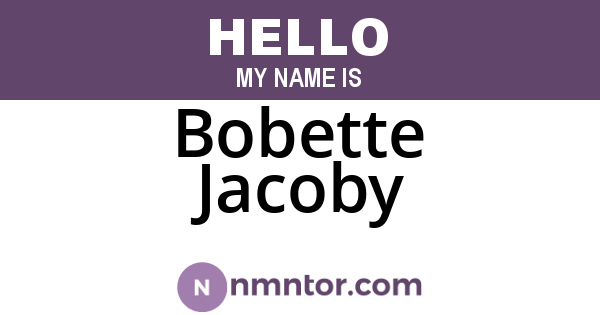 Bobette Jacoby