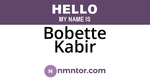 Bobette Kabir