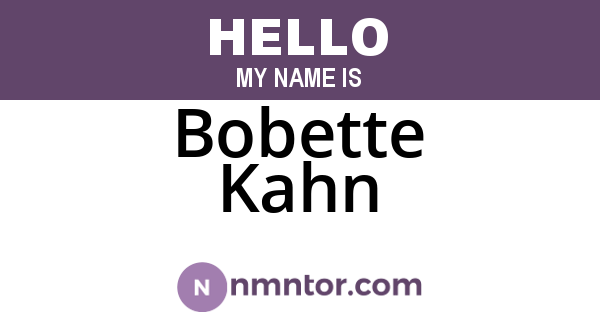 Bobette Kahn