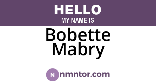 Bobette Mabry