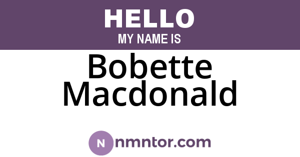 Bobette Macdonald