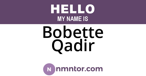 Bobette Qadir