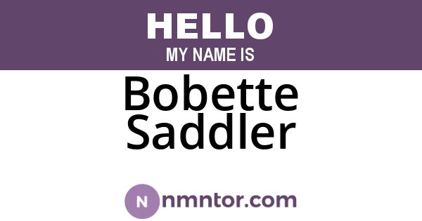 Bobette Saddler