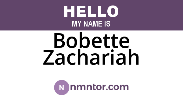 Bobette Zachariah