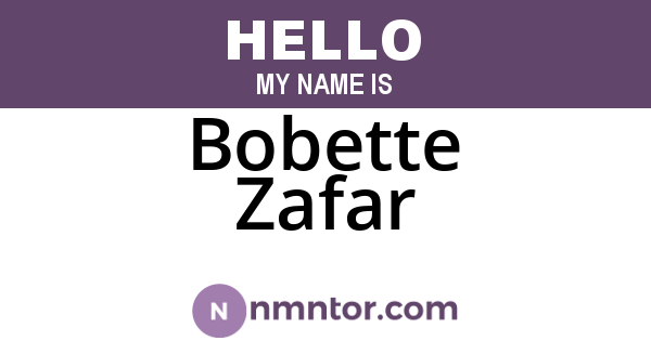 Bobette Zafar