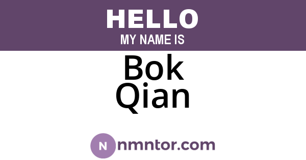 Bok Qian