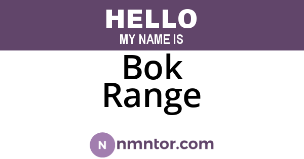 Bok Range