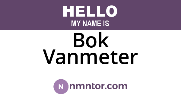 Bok Vanmeter