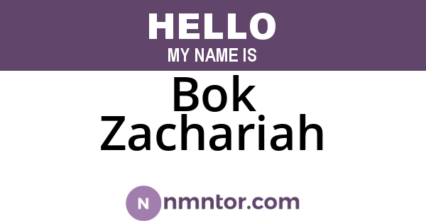 Bok Zachariah