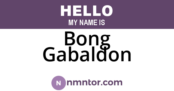 Bong Gabaldon