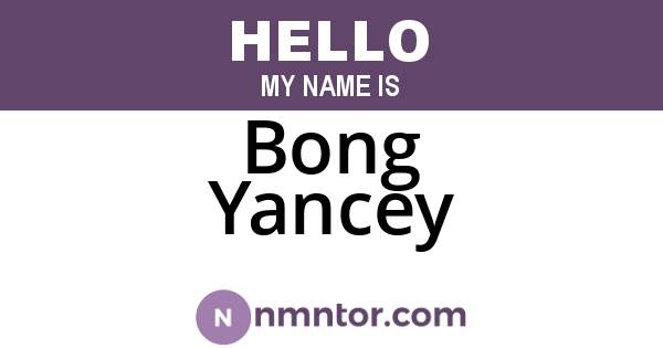 Bong Yancey