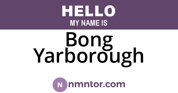 Bong Yarborough