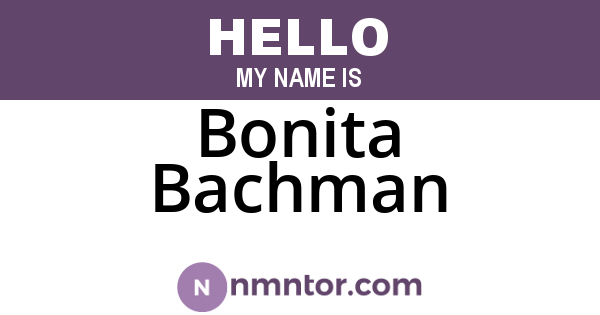 Bonita Bachman
