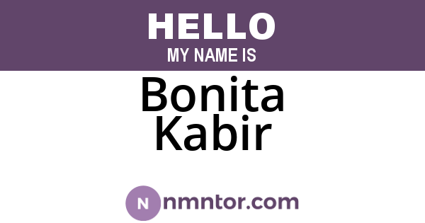 Bonita Kabir