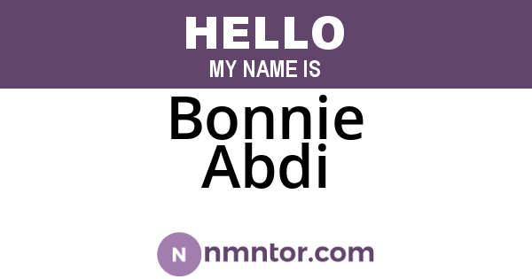 Bonnie Abdi