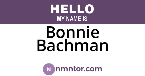Bonnie Bachman