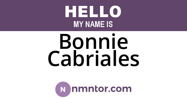 Bonnie Cabriales