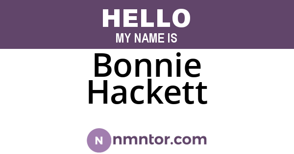Bonnie Hackett