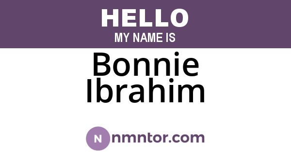 Bonnie Ibrahim