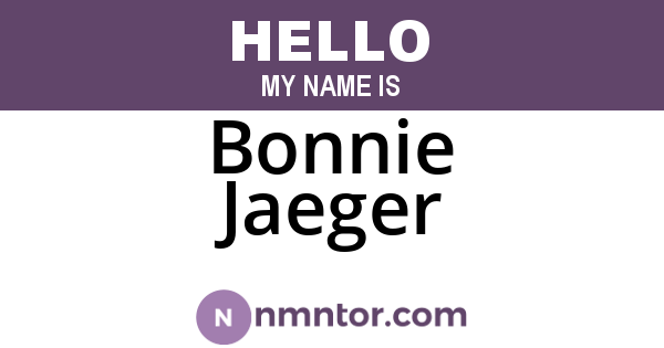 Bonnie Jaeger