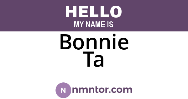 Bonnie Ta