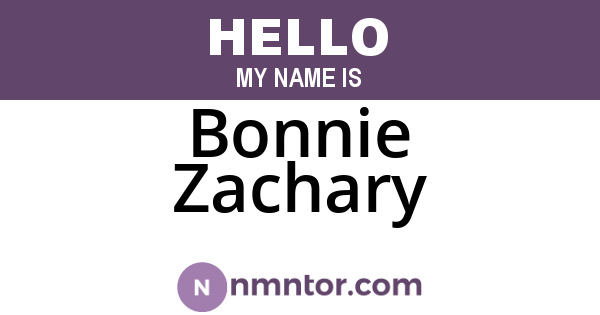 Bonnie Zachary