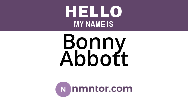 Bonny Abbott