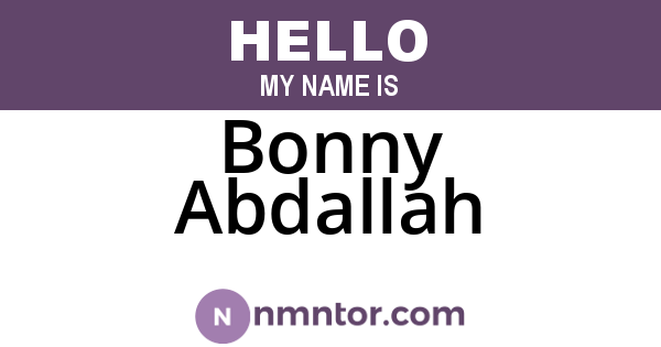 Bonny Abdallah