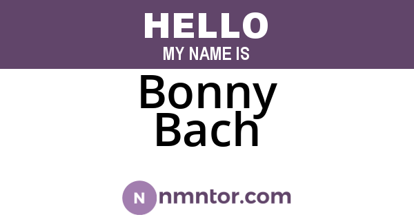 Bonny Bach