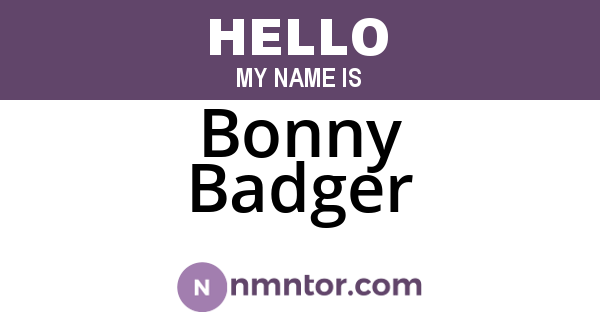 Bonny Badger