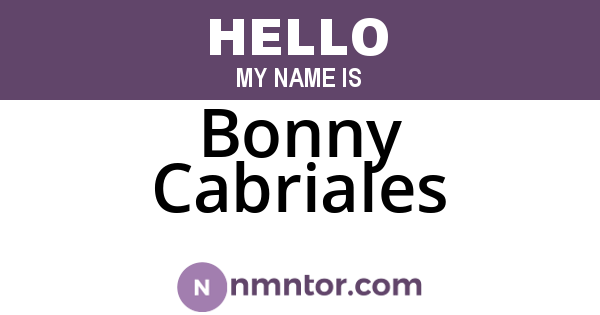 Bonny Cabriales