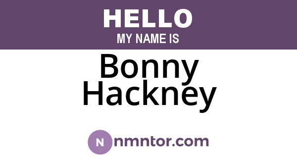 Bonny Hackney