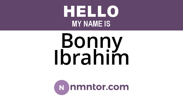 Bonny Ibrahim