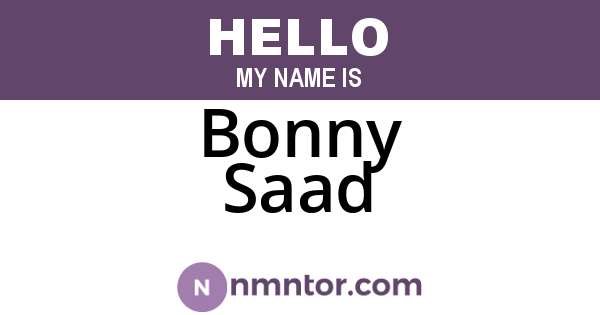 Bonny Saad