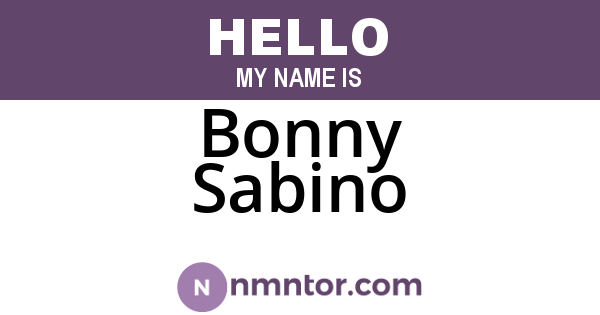 Bonny Sabino