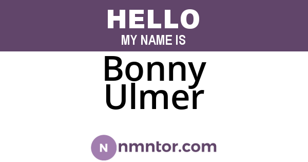 Bonny Ulmer