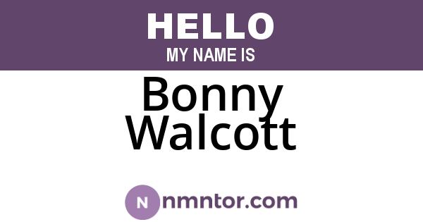 Bonny Walcott