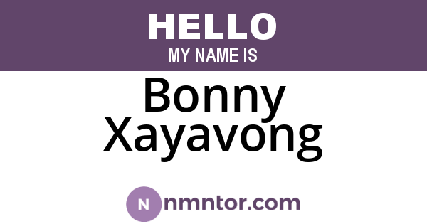 Bonny Xayavong