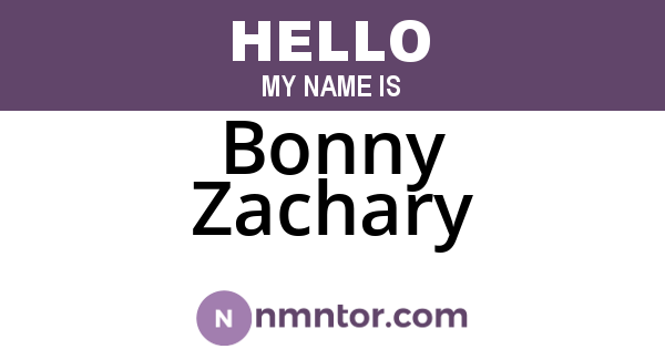 Bonny Zachary