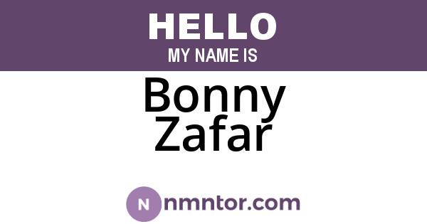 Bonny Zafar