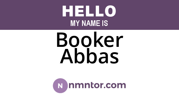 Booker Abbas