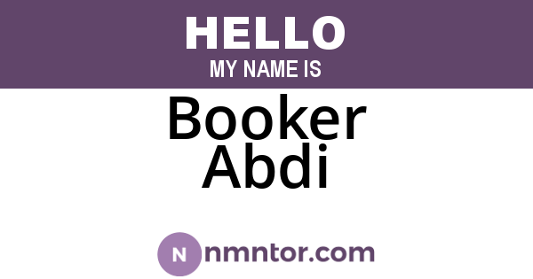 Booker Abdi