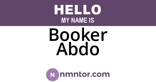 Booker Abdo